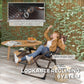 Outdoor Zero Gravity Chair, Folding PE Rarran Reclining Patio Lounge Chair with Recline Back, Headrest, Footrest, for Poolside, Garden, Brown