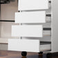 4 Drawer File Cabinet, Vertical Filing Cabinet with Wheels, Modern Printer Stand for Home Office, White