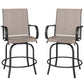 Outdoor Bar Stools Set of 2, 360° Swivel Bar Height Chairs, 26.8" x 29.5" x 48.4", Tan