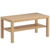 2-Tier Coffee Table with Storage Shelf - Natural Wood