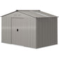 9.1' x 6.4' x 6.3' Garden Storage Shed w/ Foundation Kit Metal Tool Storage House w/ Double Doors Grey