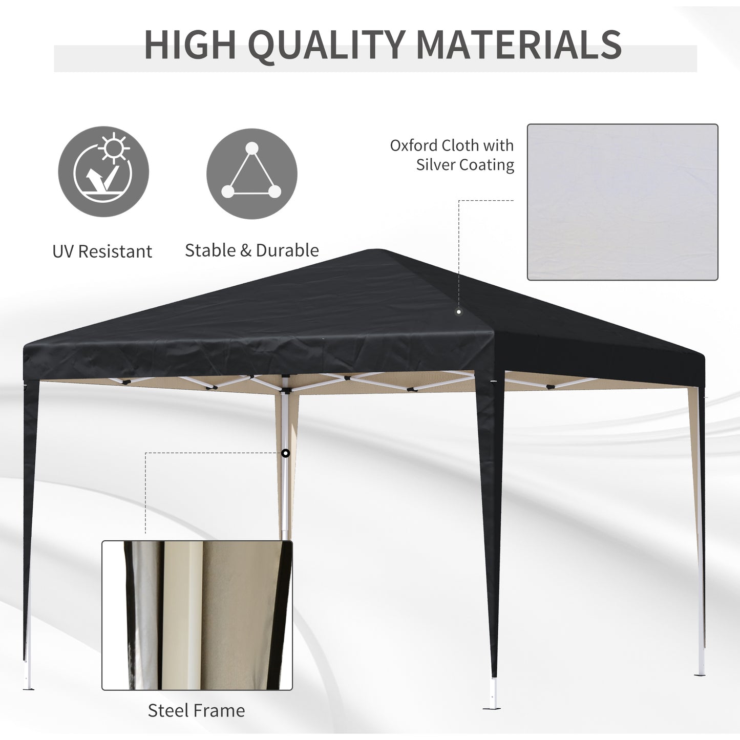 10 x 10ft Folding Pop Up Tent Outdoor Gazebo Canopy with Carrying Bag, Black