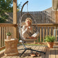 Outdoor Hanging Egg Chair with Retractable Footrest Swing Chair with Metal Stand Light Grey