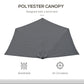 9.8ft Half Umbrella Semi Round Patio Parasol with Crank Handle, Top Vent for Garden, Balcony- NO BASE INCLUDED, Grey