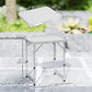 Folding Adjustable Patio Picnic Table Portable Camping Dining Lunch Table Aluminum Frame Silver