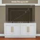 Modern TV Stand for up to 55" TV, TV Cabinet with 4 Soft Hinged Doors, 4 Cable Holes and 2 Adjustable Shelves, White
