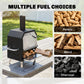 Outdoor Pizza Oven with 12" Pizza Stone, Peel, Wood Fired 2-Layer Stainless Steel Pizza Maker