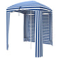 70.1" x 70.1" Blue White Stripe Cabana Umbrella with Walls