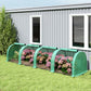 13' x 3.3' x 2.6' Mini Tunnel Greenhouse with PE Cover Garden Green Grow Shed with Steel Frame Zipped Doors, Green