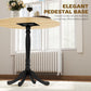Dining Table for 2-4 People, Modern Round Kitchen Table with Pedestal Steel Base, 80cm, Natural Wood and Black