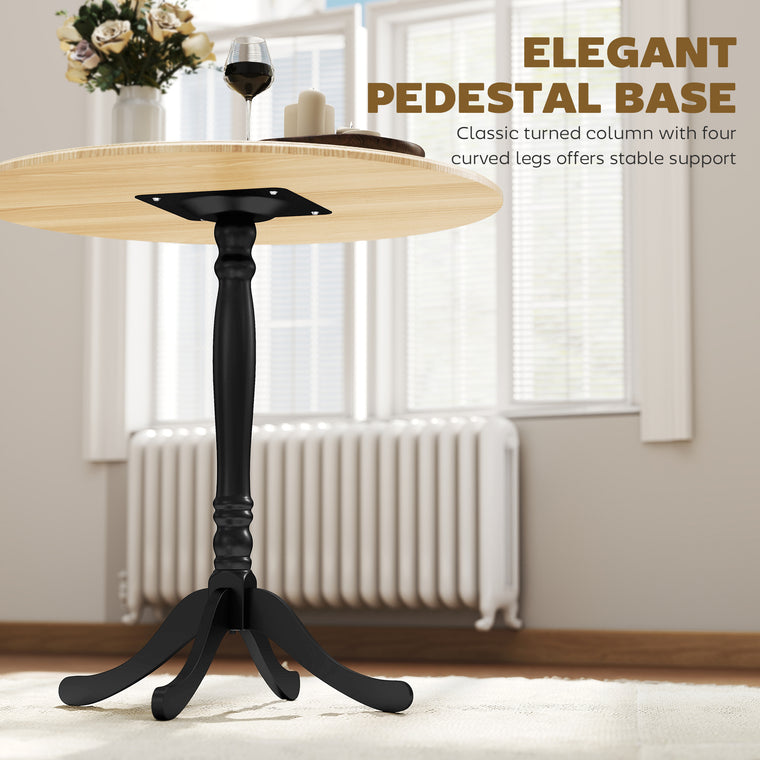 Round Pedestal Dining Table for 2-4 - Natural Wood and Black