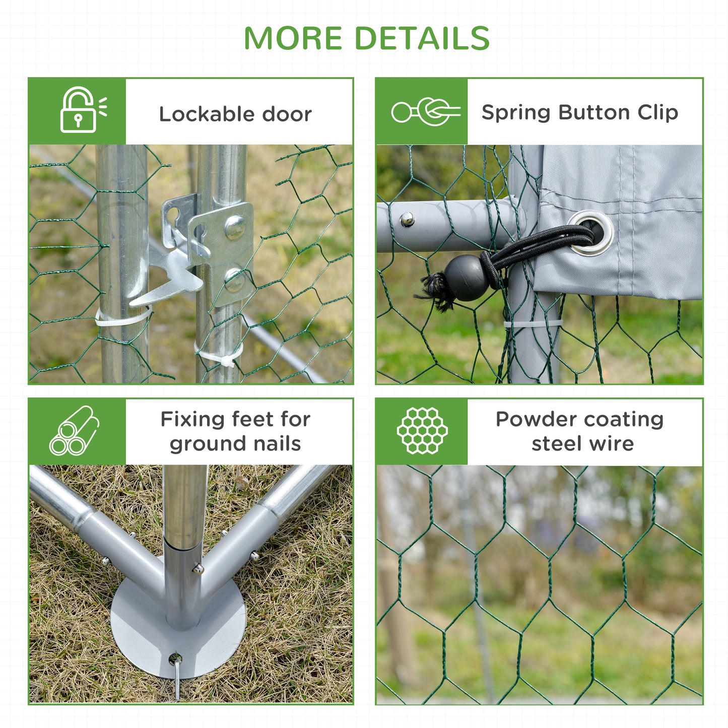 9.2' x 18.7' x 6.5' Silver Galvanized Chicken Coop with Cover