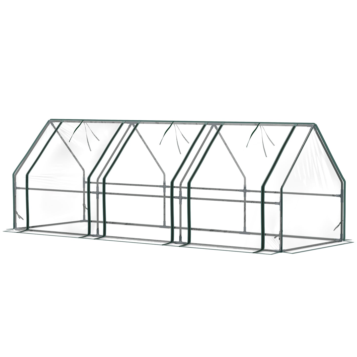 Portable Mini Greenhouse Tunnel Growing Tent Plants Flower Warm House w/ Zippered Roll-up Doors, Clear