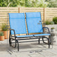 Outdoor Glider Bench, Patio Glider for 2 Persons, Blue