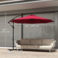9.7ft Offset Patio UmbrellaCantilever Parasol with Crank Handle, 8 Ribs and Cross Base for Outdoor, Sun Shade, Wine Red