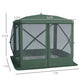 Pop-Up Tent, Foldable Screen Tent with Carry Bag, Zippered Door and Ground Stakes, Fits 3-4 People, Green