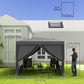 10'x10' Outdoor Pop Up Party Tent Wedding Gazebo Canopy with Carrying Bag (Grey)