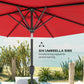 Wine Red Patio Sun Umbrella with 6 Ribs