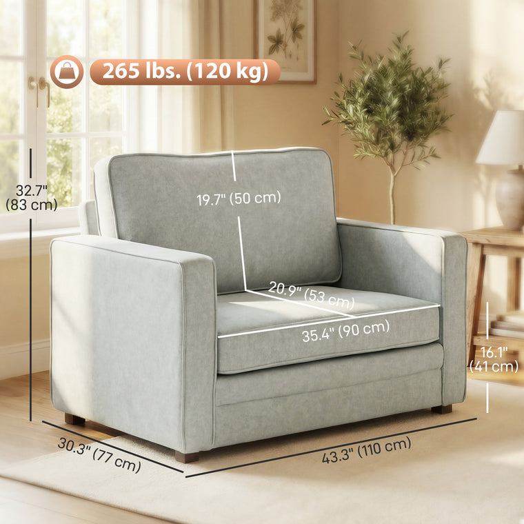 Velvet-Feel Accent Chair with Spring Cushion