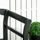 Wooden Outdoor Bench, 3 Person Patio Garden Bench with Diamond Pattern Backrest, Slatted Seat, 792 LBS Capacity, Black