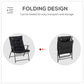 Foldable Lounge Chair, Fabric Upholstered Recliner, Outdoor Lounger with Armrest, Metal Frame for Backyard, Blue