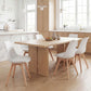 Modern Dining Table Chairs Set of 6, Rubber Wood Kitchen Table Chairs with PU Leather Cushion for Living Room, Bedroom