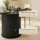Round Dining Table for 4-6, 47 Inch Kitchen Table with Fluted Pedestal Base, for Kitchen Living Room Dining Room, Black