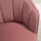 Modern Vanity Chair, Velvet-feel Fabric Leisure Accent Chair with Wood Legs for Living Room, Pink
