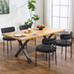 4 Pieces Kitchen Chairs, Modern Dining Chairs w/ Corduroy Upholstery and Steel Legs for Living Room, Black