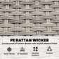 3-Piece Patio Furniture Set Modern Sectional Sofa Rattan Chair Wicker Conversation Set Outdoor Hand Woven Rattan Wicker Furniture Patio Coffee Table Sofa Set, Blue