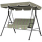 3-Seater Outdoor Porch Swing with Adjustable Canopy, Patio Swing Chair for Garden, Poolside, Backyard, Red