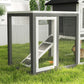 49" Weatherproof Wooden Rabbit Hutch With Slant Roof And Screened Outdoor Run, Grey