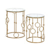 Round Glass-Top Nesting Tables Set of 2 - Gold