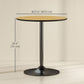 27.6" Round Kitchen Table for 2, Modern Small Dining Table with Wood Veneer, Steel Base for Dining Room, Natural