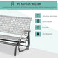 2 Seater Wicker Outdoor Glider Bench, Patio Swing Garden Bench, Garden Loveseat Rocking Chair, w/ Extra Wide Seat, Curved Backrest for Backyard, Poolside, Lawn, Mixed Grey