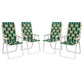 Set of 4 Folding Patio Chairs, Portable Chair Set with Armrests for Camping, Garden, Pool, Beach, Green