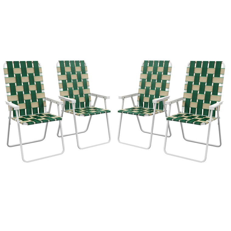 4-Piece Portable Folding Chair Set with Armrests
