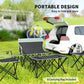 4 Piece Folding Camping Table and Chairs, Outdoor Lawn Chair Set w/ Table, Cup Holders for Hiking, Picnic, Grey