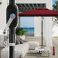 6' x 10' Patio Umbrella with 22 LED Solar Lights and Tilt, Rectangular Outdoor Table Umbrella with Crank, Wine Red
