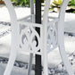30-inch Round Patio Dining Table with Umbrella Hole Cast Aluminium Outdoor Bistro Table, White