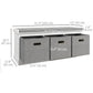 Shoe Storage Bench with Seat, Entryway Bench Seat with Cushion, 3 Fabric Drawers for Hallway, White