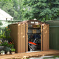 7' x 4' x 6' Garden Storage Shed Outdoor Patio Metal Tool Storage House w/ Foundation Kit and Double Doors Yellow