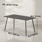 Rectangle Patio Dining Table for 6 Person, Metal Steel Slat Outdoor Table, for Lawn, Garden, 59" x 31.5" x 29", Grey