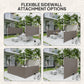 Canopy Sidewalls for 10' x 10' or 10' x 20' Pop up Canopy, 2 PCS Canopy Half Walls Only, Grey