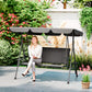 3-Seat Patio Swing Chair, Outdoor Canopy Swing Glider with Adjustable Shade, Grey - Grey