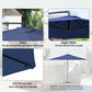 9.7ft Offset Patio UmbrellaCantilever Parasol with Crank Handle, 8 Ribs and Cross Base for Outdoor, Sun Shade, Blue