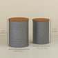Round Side Table Set of 2, Nesting Coffee Tables w/ Wooden Lid, Galvanized Sheet Frame and Hidden Storage Space, Grey