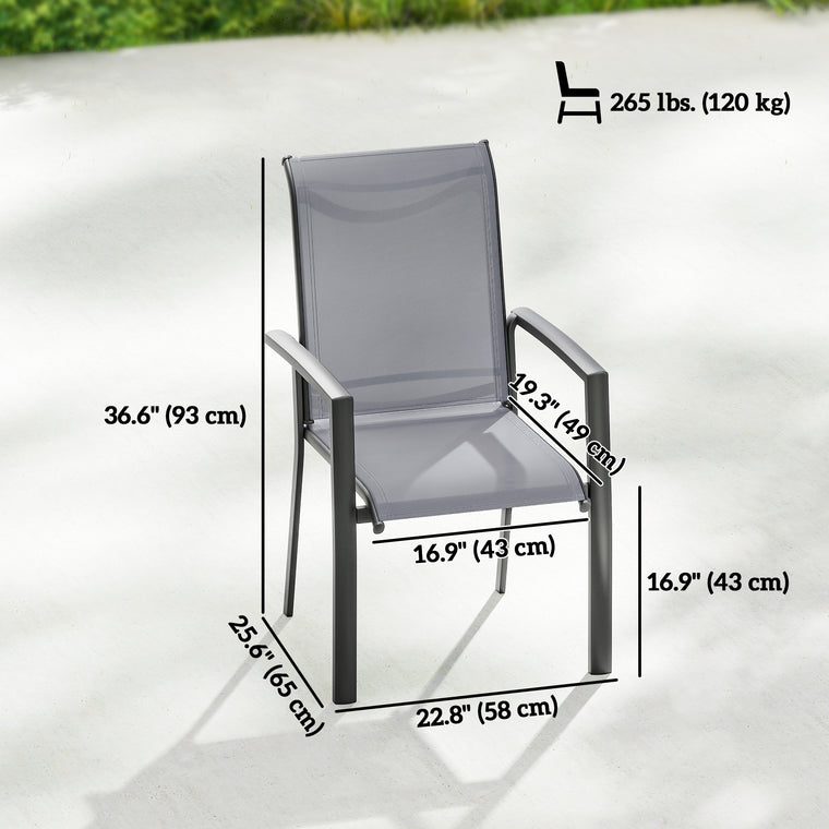 Stackable Dining Chairs with Breathable Mesh, Set of 4