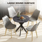 29" Dining Table, Contemporary Round Kitchen Table with Steel Legs, Black