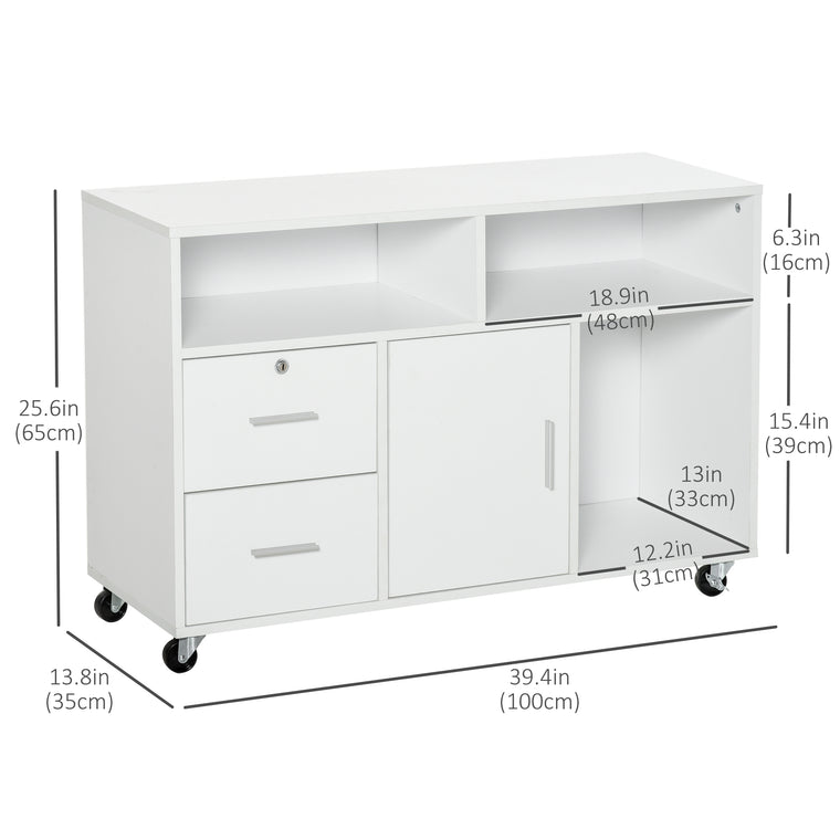 Lateral Mobile Filing Cabinet with Lock